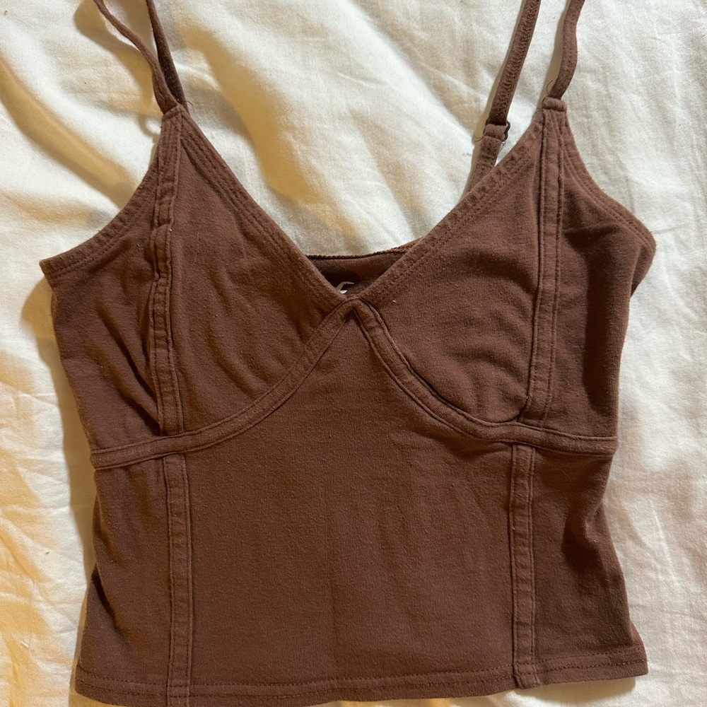 Hollister Brown Corset Crop Top